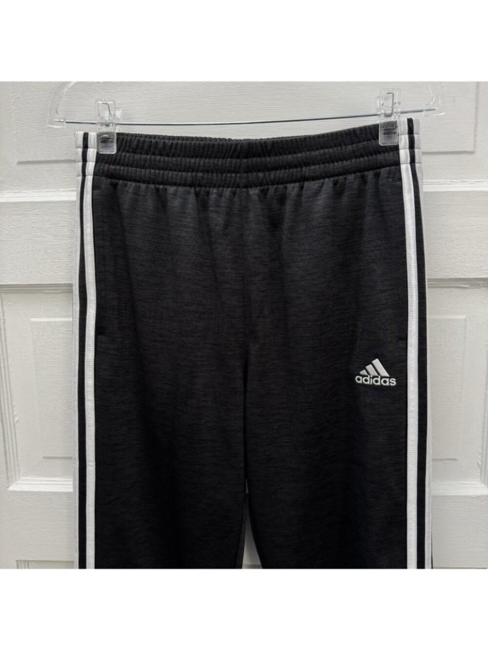 adidas Black 3 Stripe Jogger Track Pants Tapered Athletic Estimated Men’s M - Picture 3 of 8